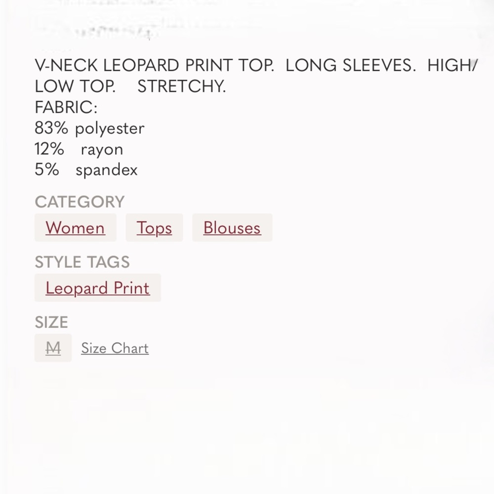 V/NECK LEOPARD TOP - Picture 8 of 8